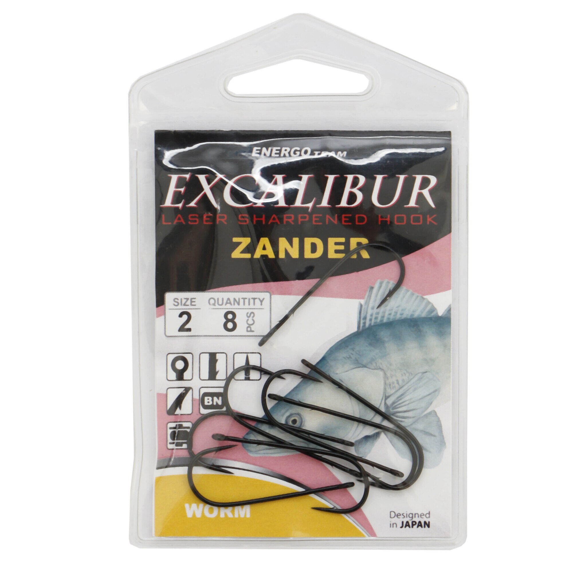 Carlige Energo Team Excalibur Zander Worm Nr 2 8buc/plic